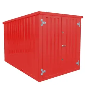 Conteneur 10 Pieds Rouge 3X2m – Avec Double Porte Sur Le Côté 2m
